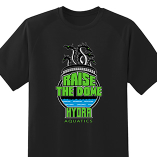 Hydra Aquatics team shirt reading Raise the Dome