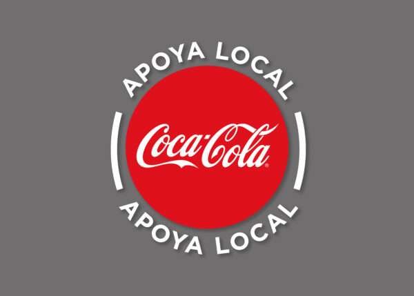 Apoya Local round Coca-Cola sign