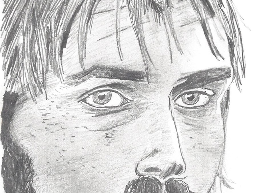 The refined final version of the graphite portrait