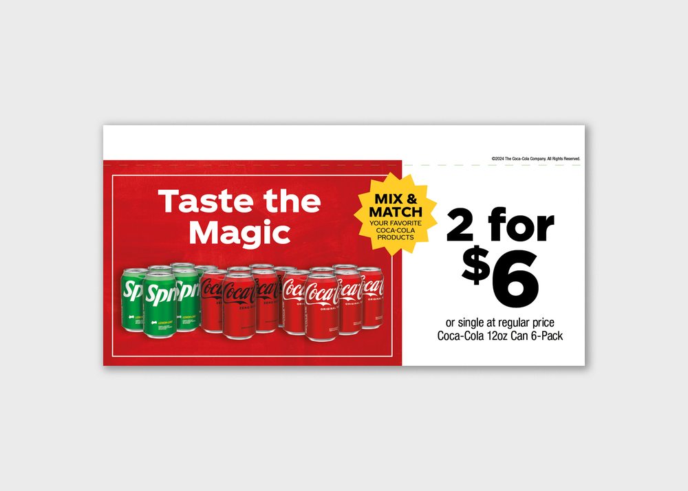 Taste the Magic shelf talker, 2 for $6