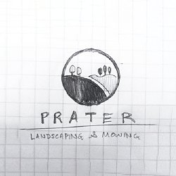 Hand-drawn circular badge concept — the chosen direction