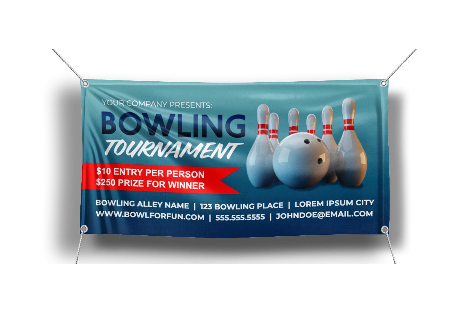Bowling tournament vinyl banner