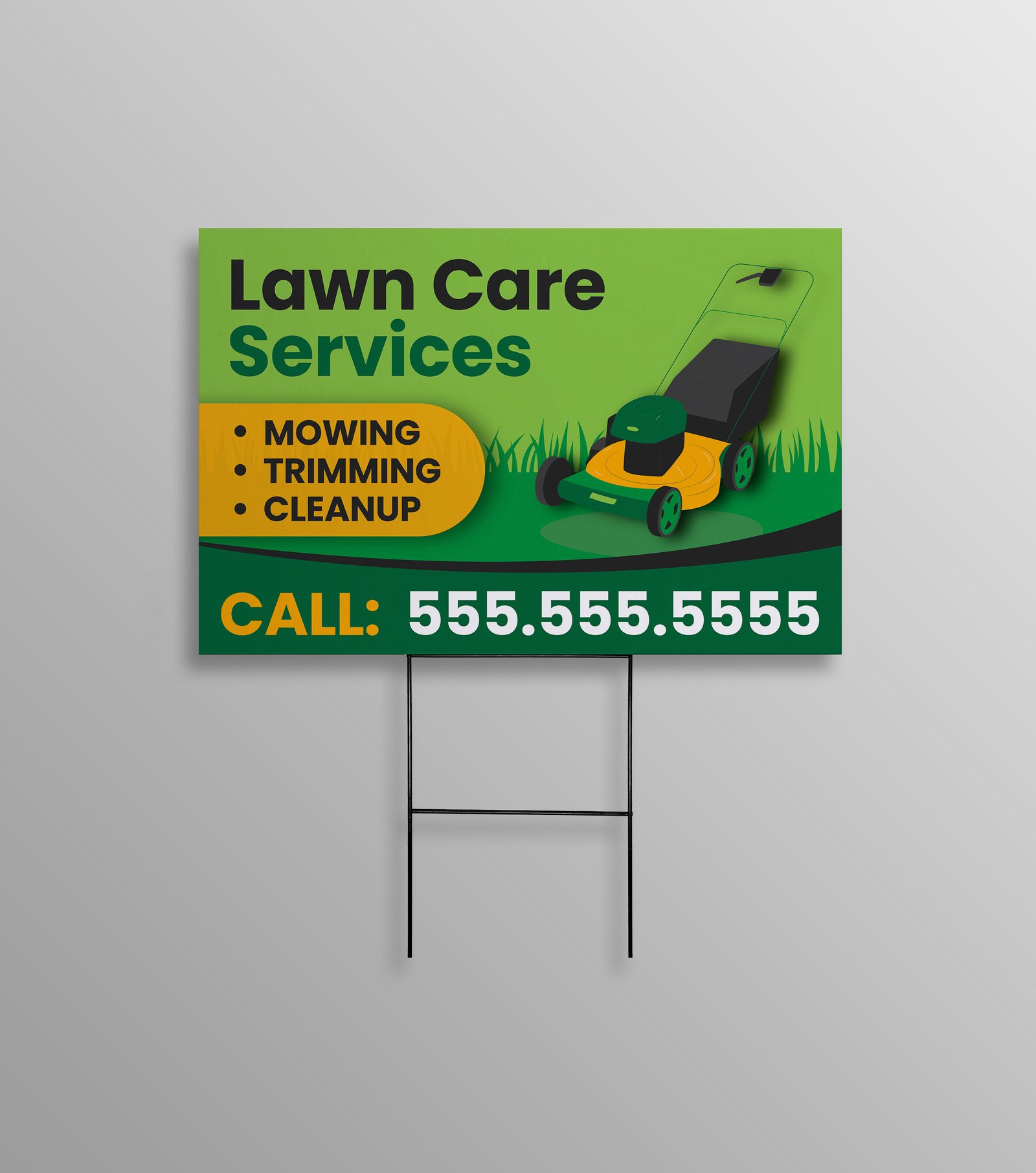Lawn care services yard sign