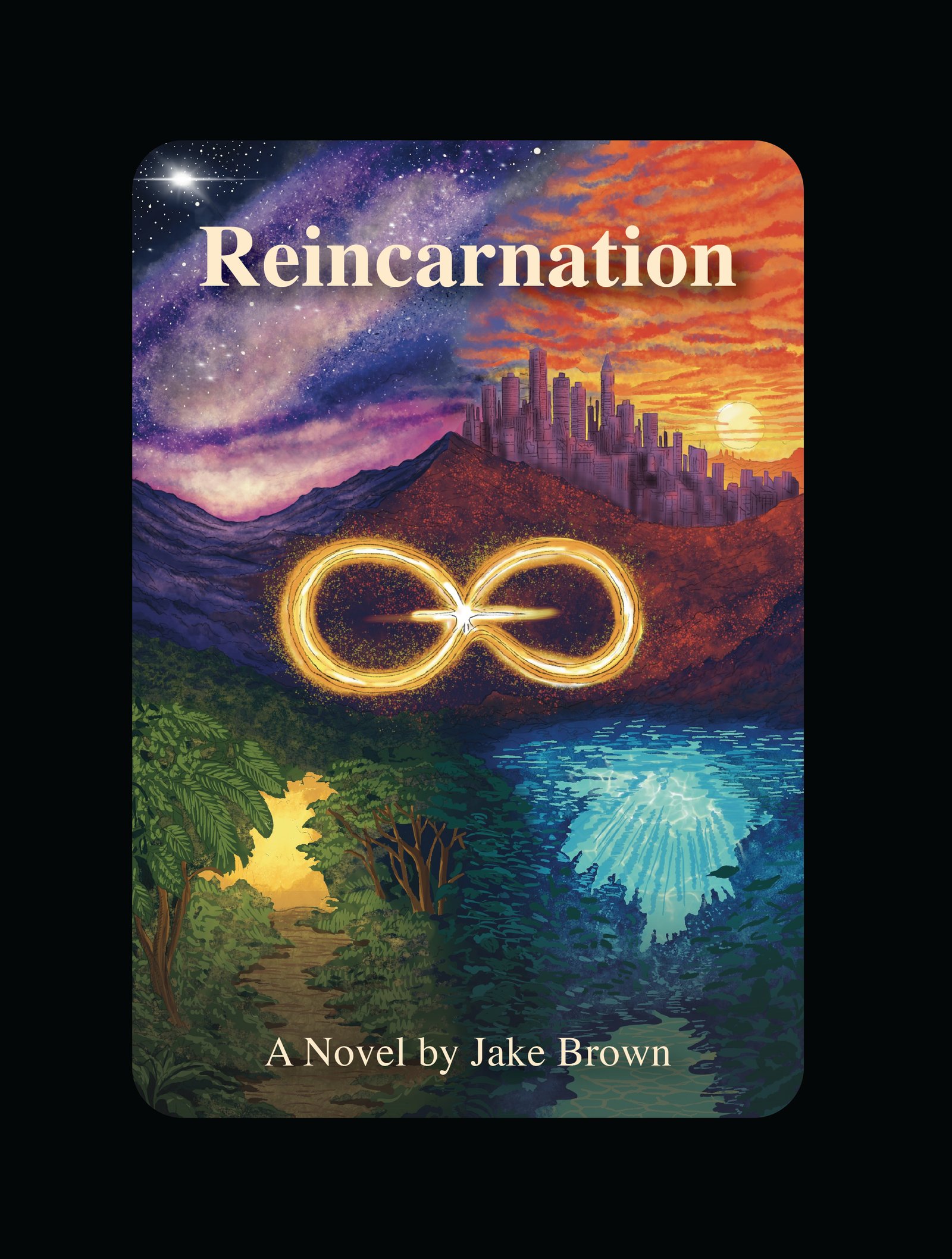 Reincarnation front cover — the full illustrated composition with title and author credit