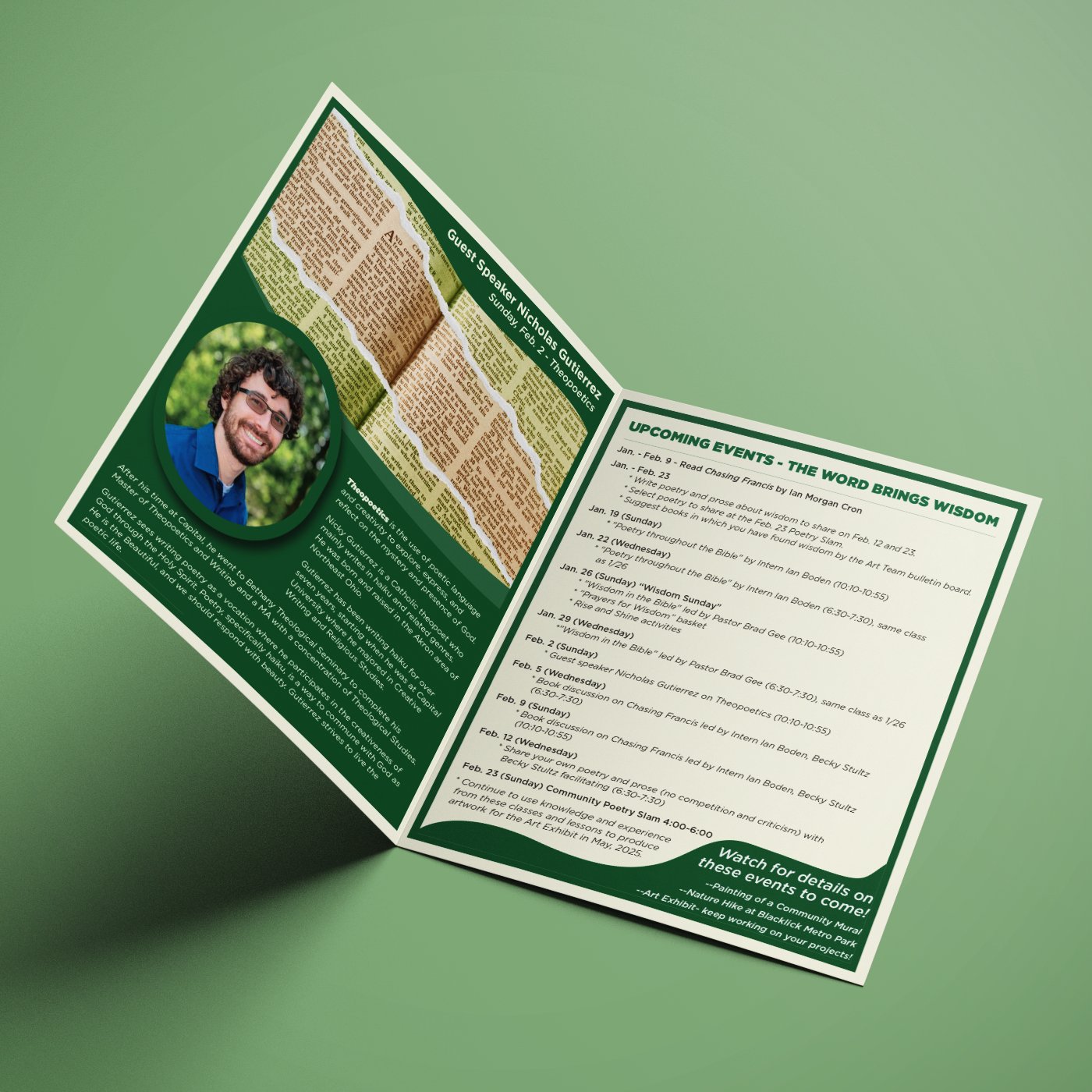 Art Series bifold flyer, open spread