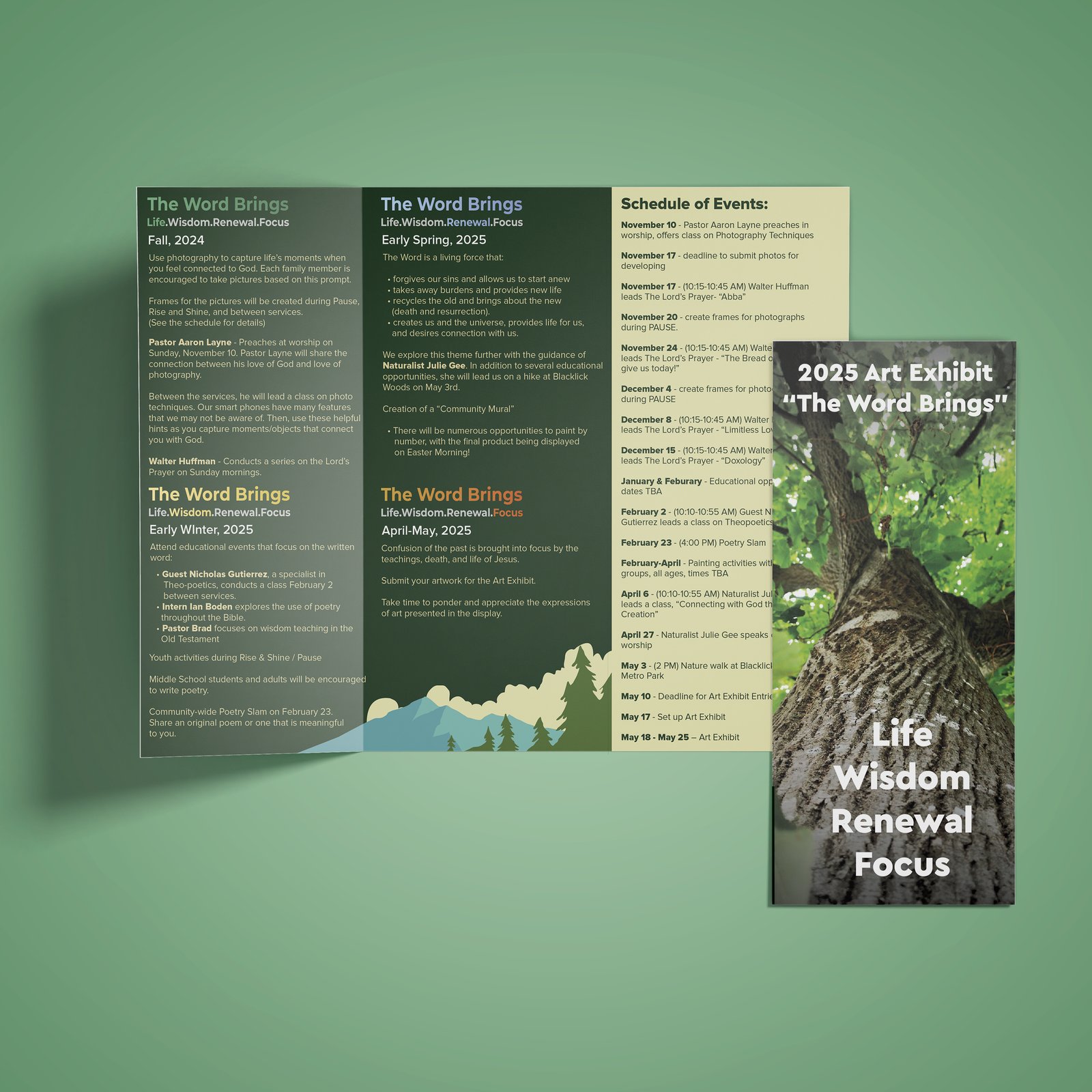 Art Series tri-fold brochure, open spread